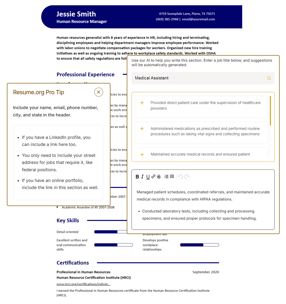 Resume builder graphic